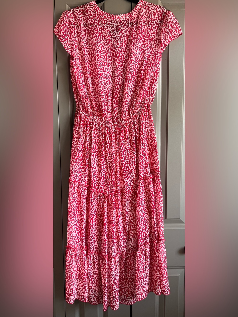 🌸3/$20🌸 Kate and Lily Pink Floral Tiered Midi Dress | Size 8 - Picture 7 of 7